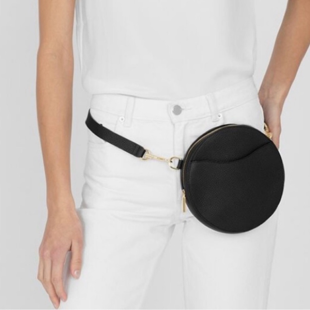 CUYANA black leather waist bag